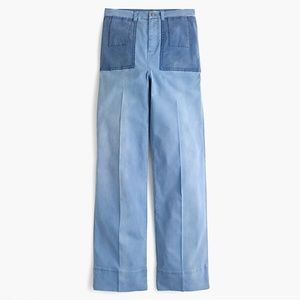 J Crew Two Tone Wide-leg Denim Jeans sz 10